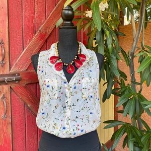 Spring Time Sleeveless Blouse
